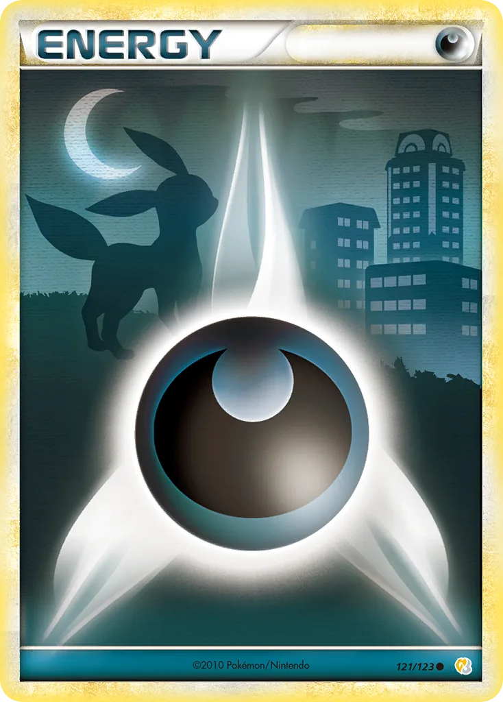 HeartGold & SoulSilver Darkness Energy card front, 121/123