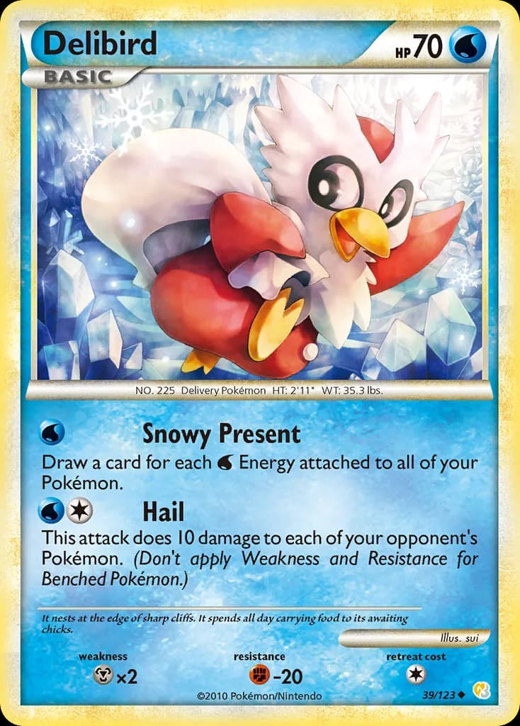 HeartGold & SoulSilver Delibird card front, 39/123