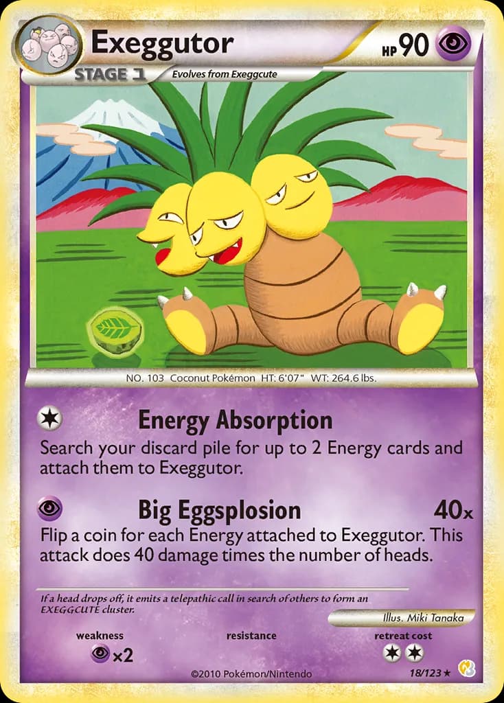 HeartGold & SoulSilver Exeggutor card front, 18/123