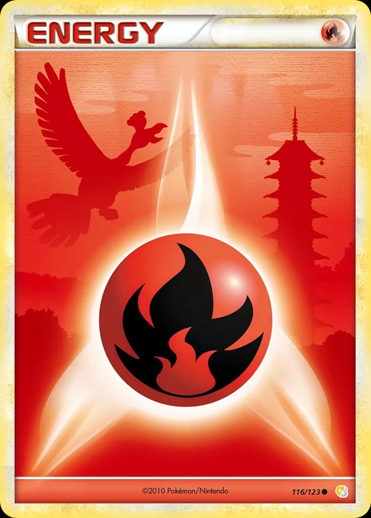 HeartGold & SoulSilver Fire Energy card front, 116/123