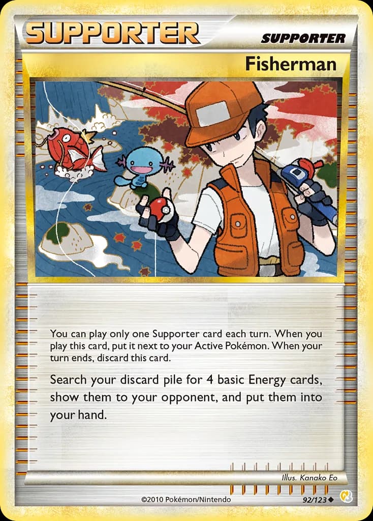 HeartGold & SoulSilver Fisherman card front, 92/123