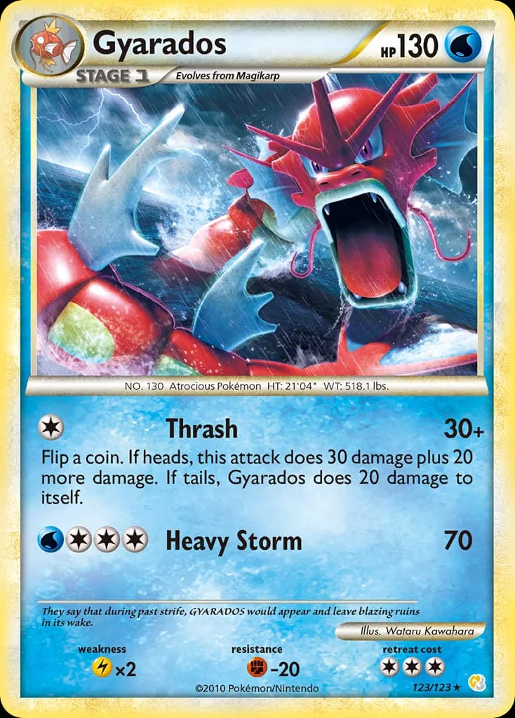 Gyarados card front, HeartGold & SoulSilver 123/123
