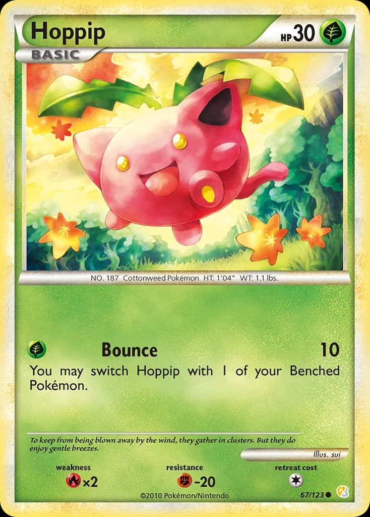 HeartGold & SoulSilver Hoppip card front, 67/123
