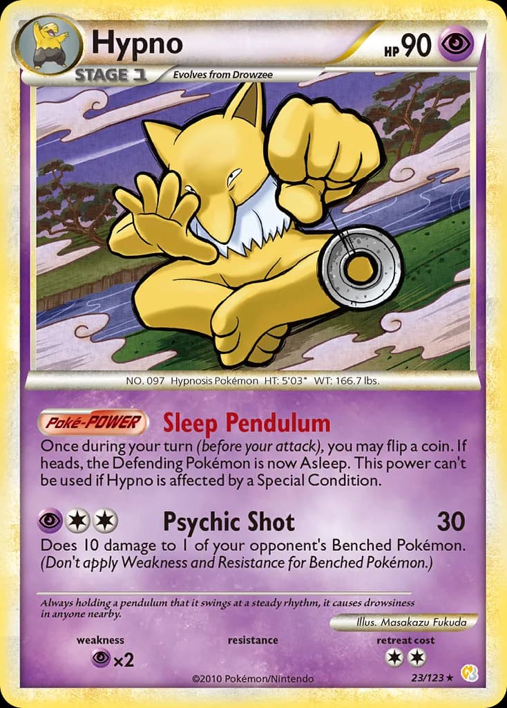 HeartGold & SoulSilver Hypno card front, 23/123