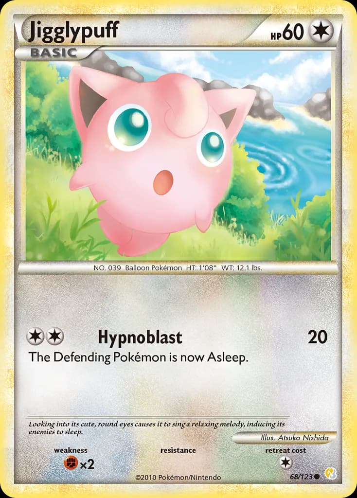 HeartGold & SoulSilver Jigglypuff card front, 68/123