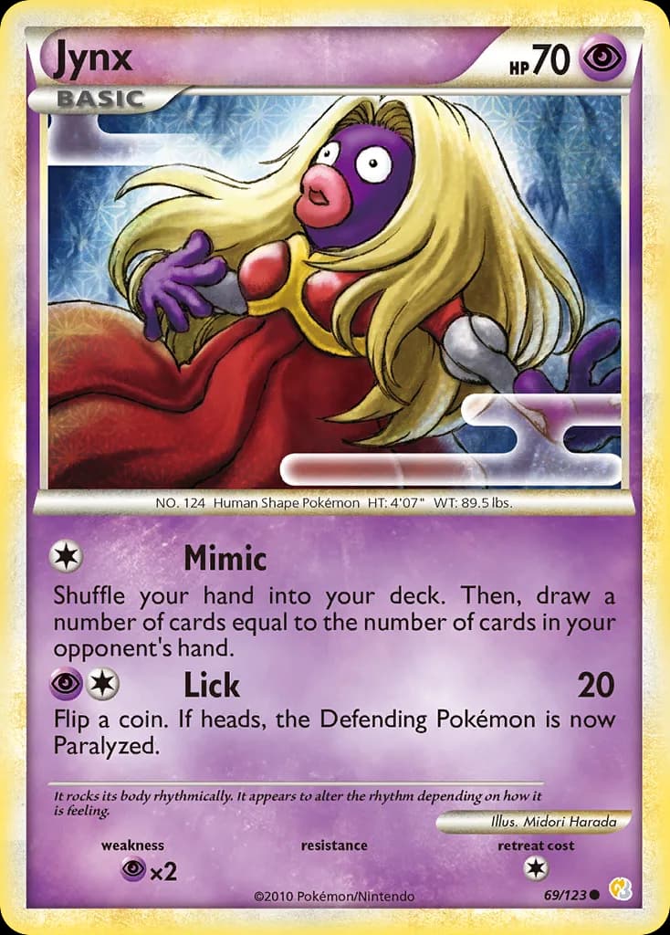 HeartGold & SoulSilver Jynx card front, 69/123