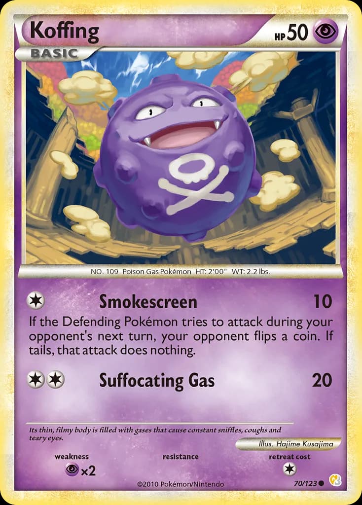HeartGold & SoulSilver Koffing card front, 70/123
