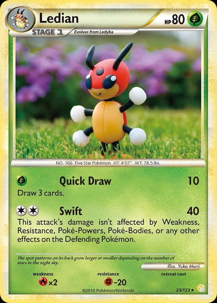 HeartGold & SoulSilver Ledian card front, 25/123