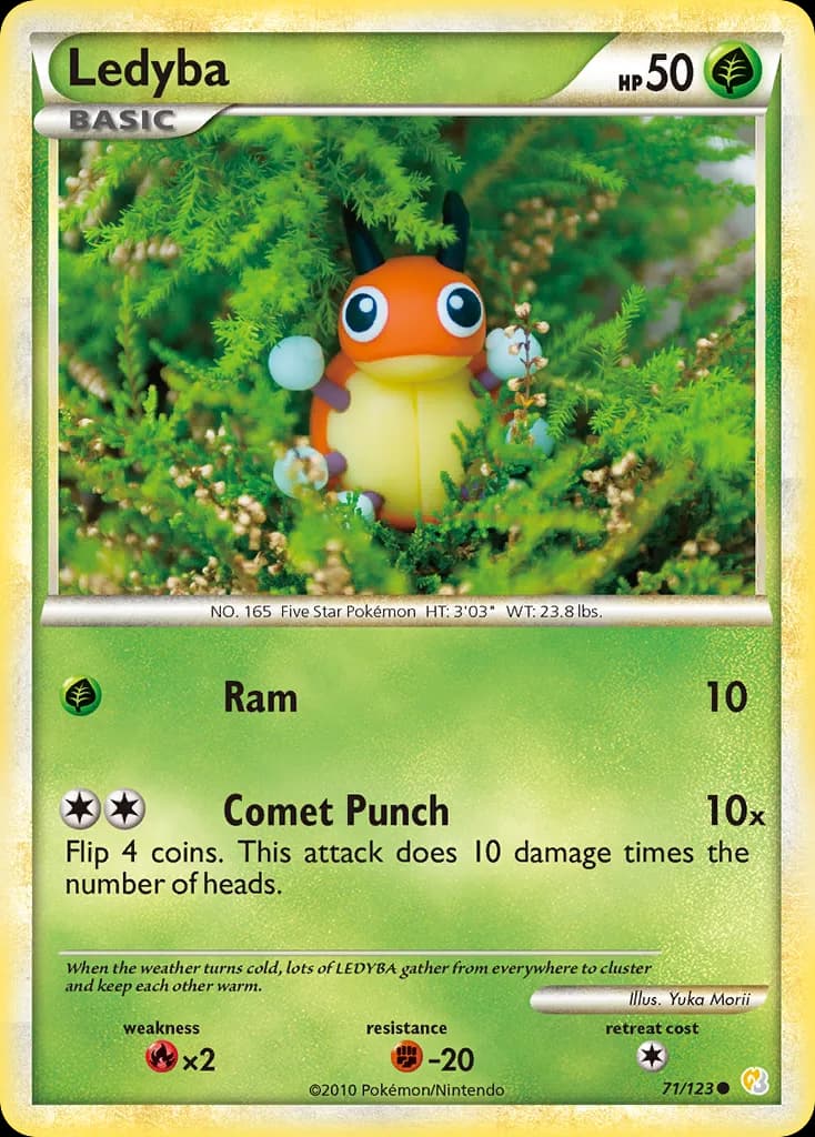 HeartGold & SoulSilver Ledyba card front, 71/123