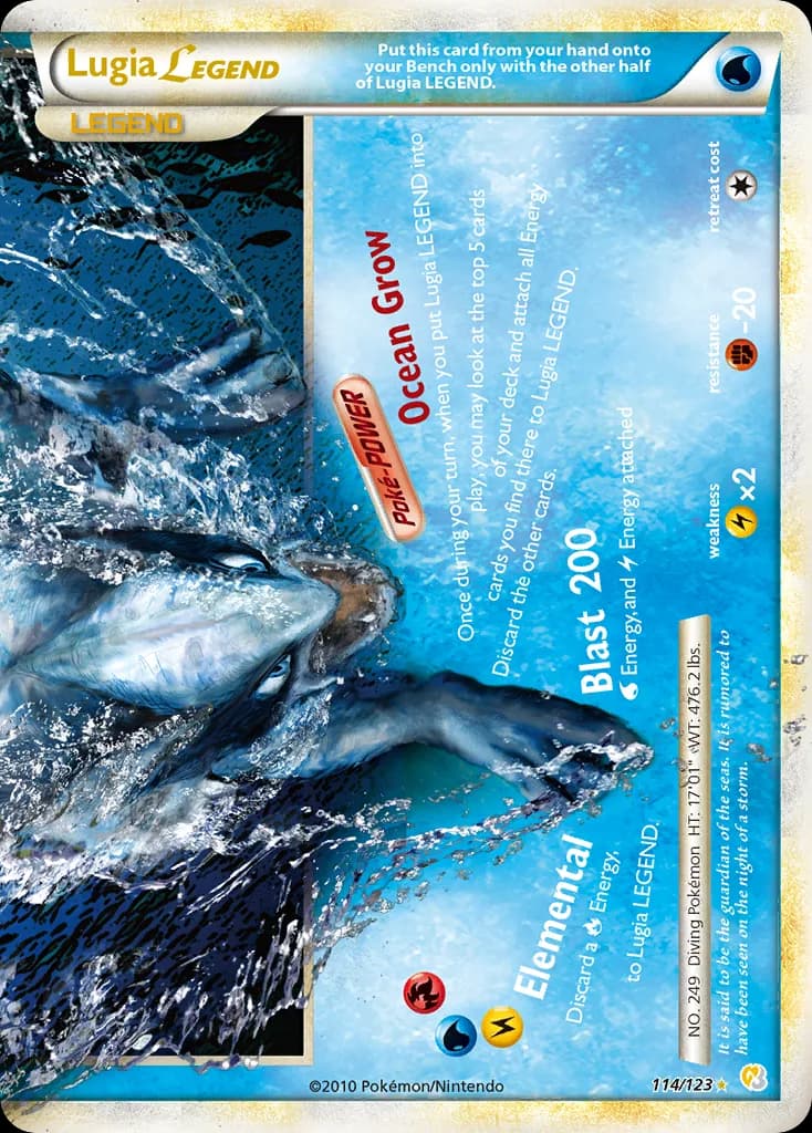 HeartGold & SoulSilver Lugia LEGEND card front, 114/123