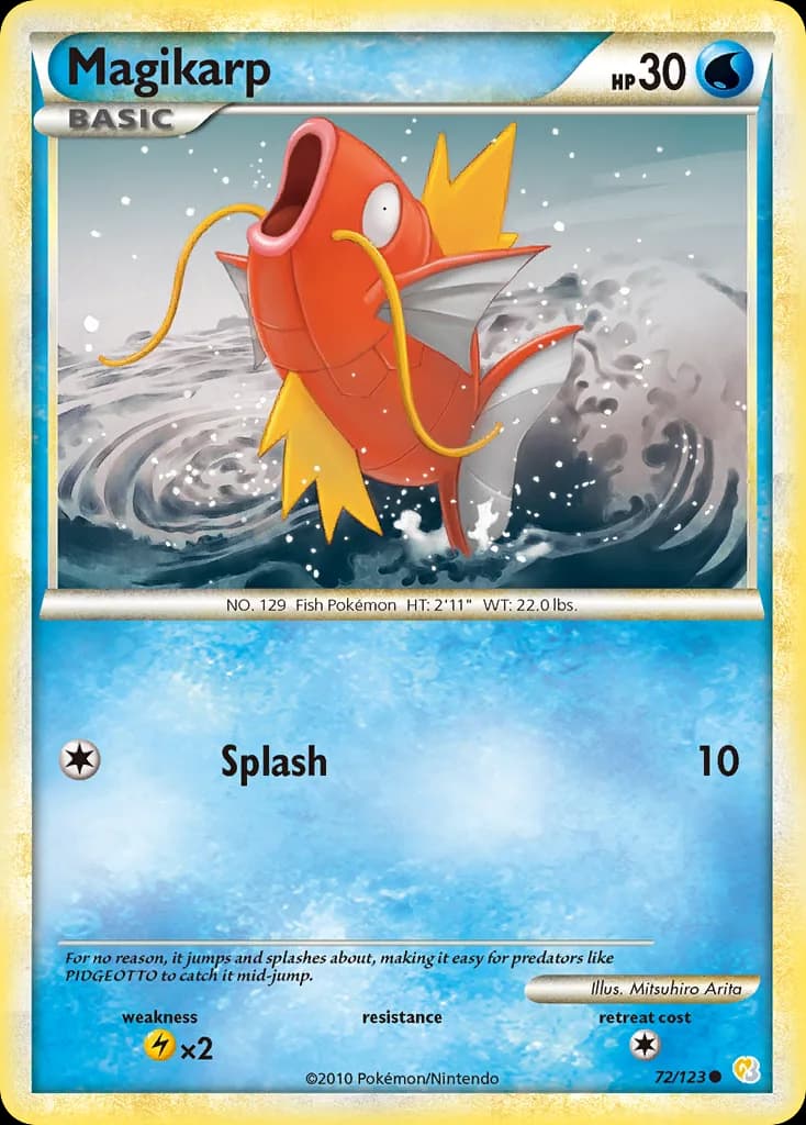 HeartGold & SoulSilver Magikarp card front, 72/123
