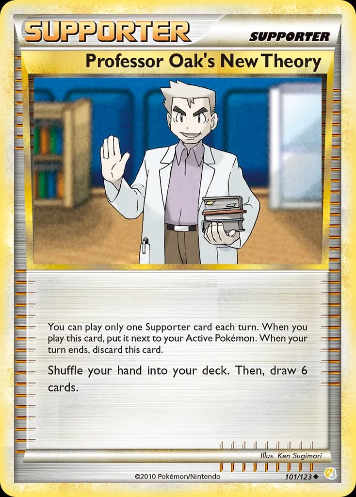 HeartGold & SoulSilver Professor Oak's New Theory card front, 101/123