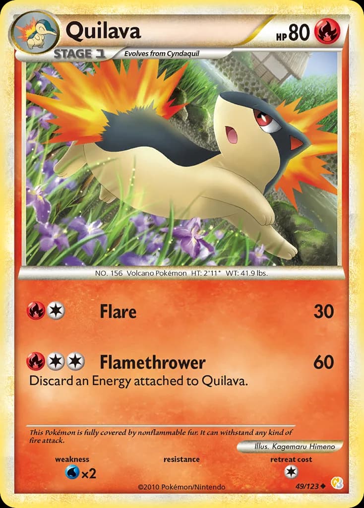HeartGold & SoulSilver Quilava card front, 49/123