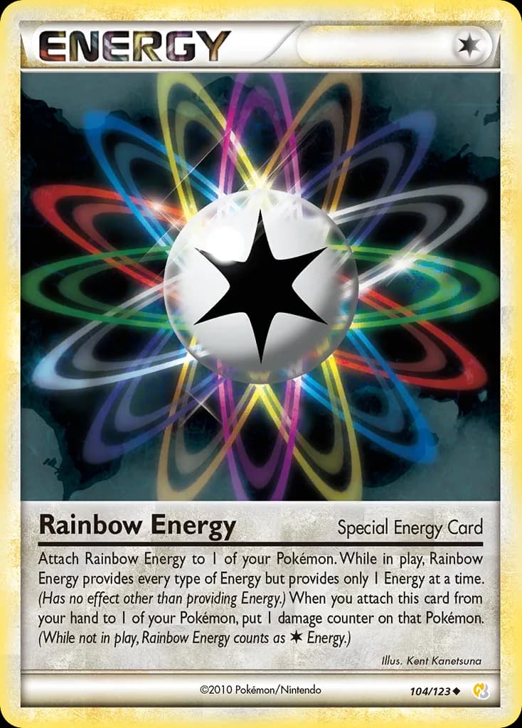 HeartGold & SoulSilver Rainbow Energy card front, 104/123