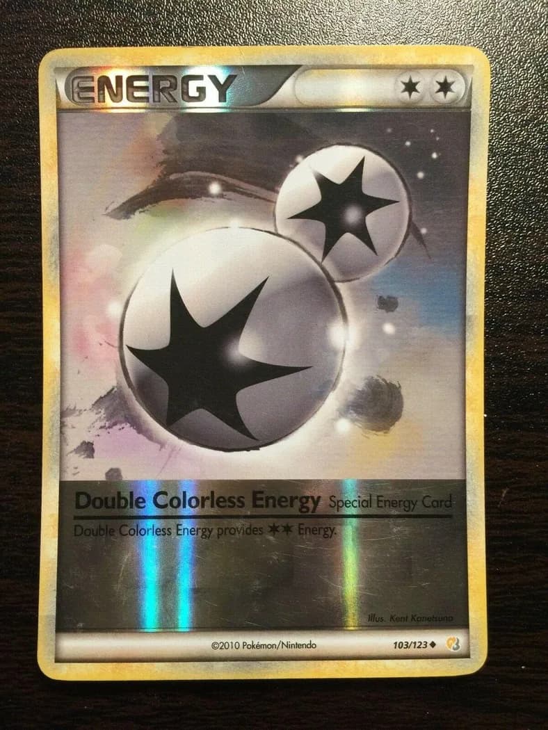Double Colorless Energy reverse holo card front, HeartGold & SoulSilver 103/123