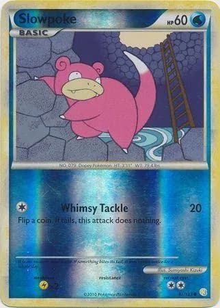 Slowpoke reverse holo card front, HeartGold & SoulSilver 81/123