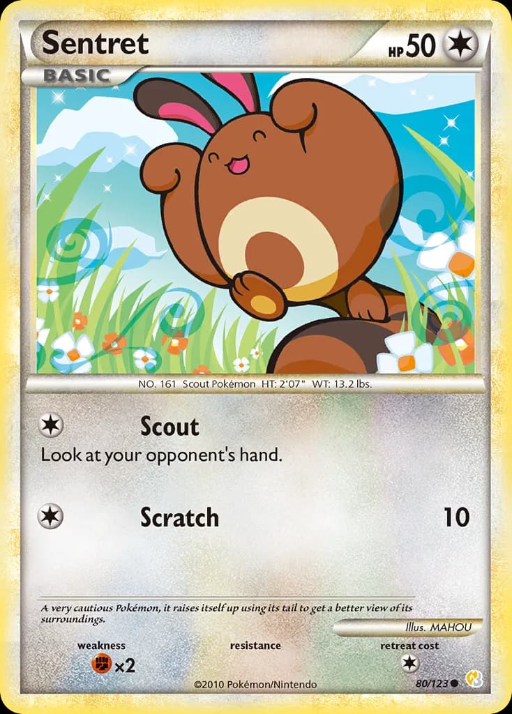 HeartGold & SoulSilver Sentret card front, 80/123