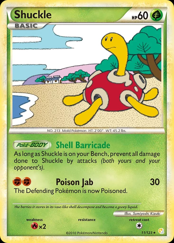 HeartGold & SoulSilver Shuckle card front, 11/123