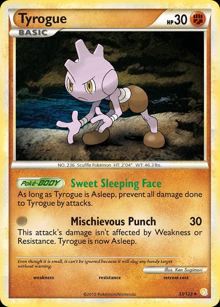 HeartGold & SoulSilver Tyrogue card front, 33/123