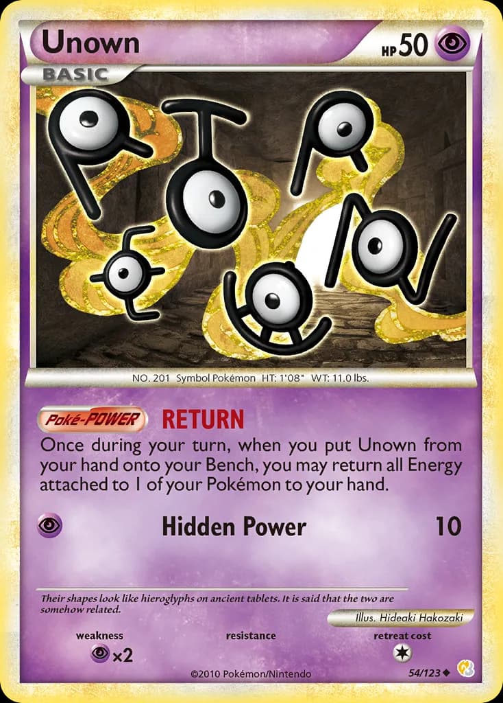 HeartGold & SoulSilver Unown card front, 54/123