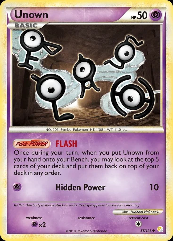 HeartGold & SoulSilver Unown card front, 55/123