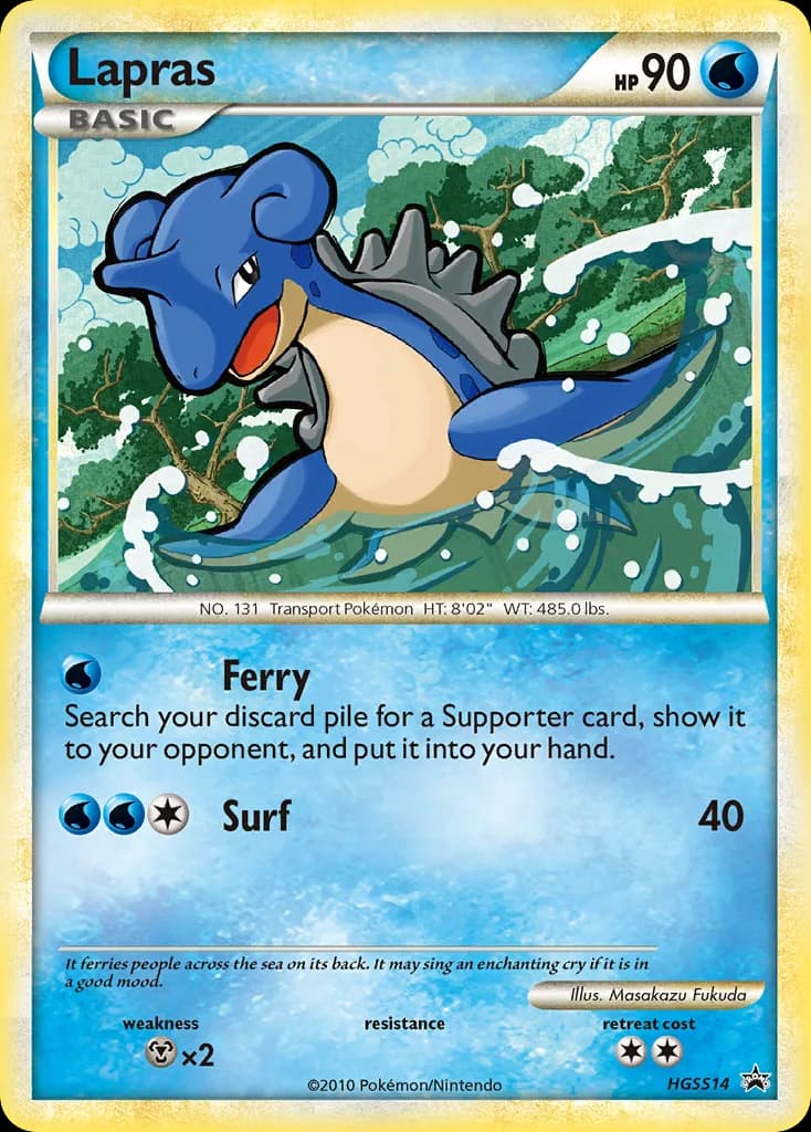 Lapras card front, HGSS Black Star Promos HGSS14