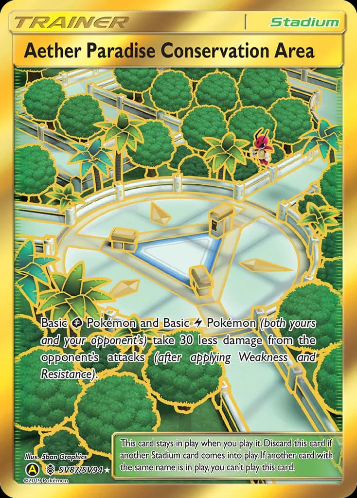 Hidden Fates Aether Paradise Conservation Area card front, SV87/SV094