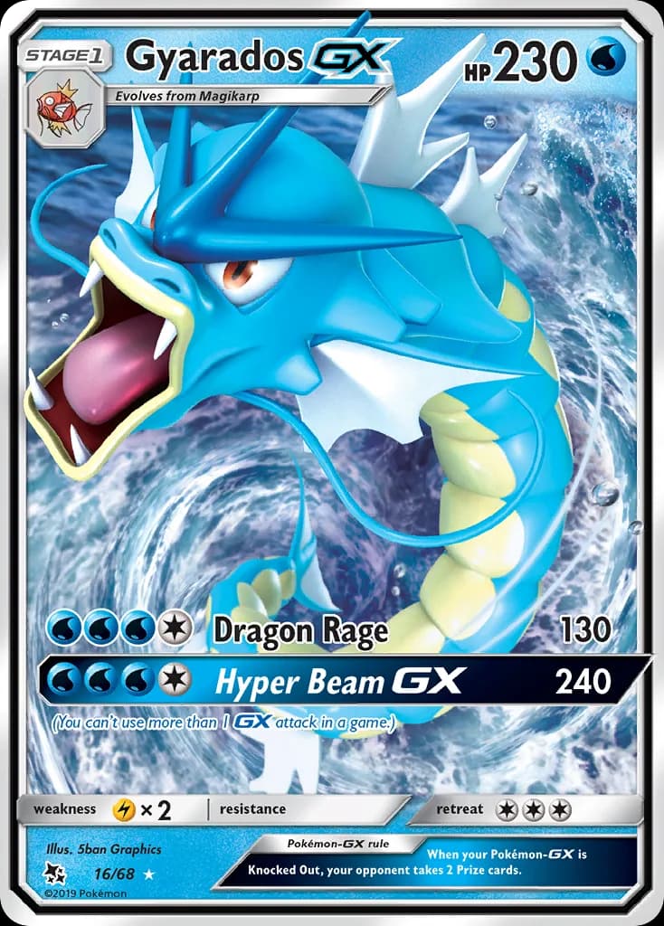Gyarados-GX card front, Hidden Fates 16/68