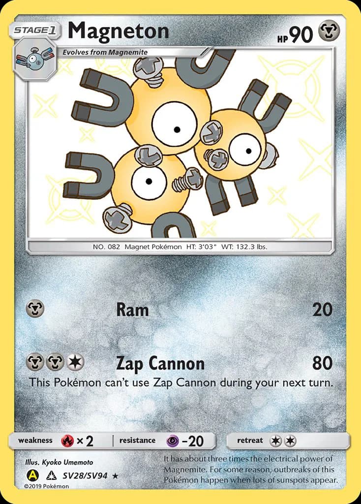 Hidden Fates Magneton card front, SV28/SV094