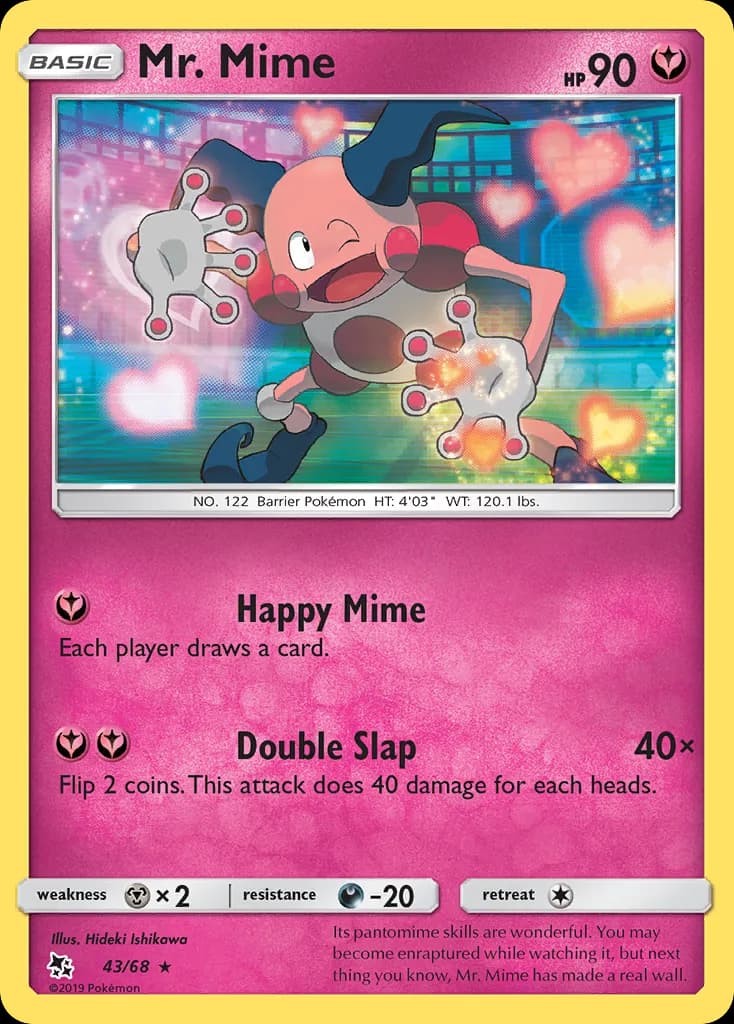 Hidden Fates Mr. Mime card front, 43/68