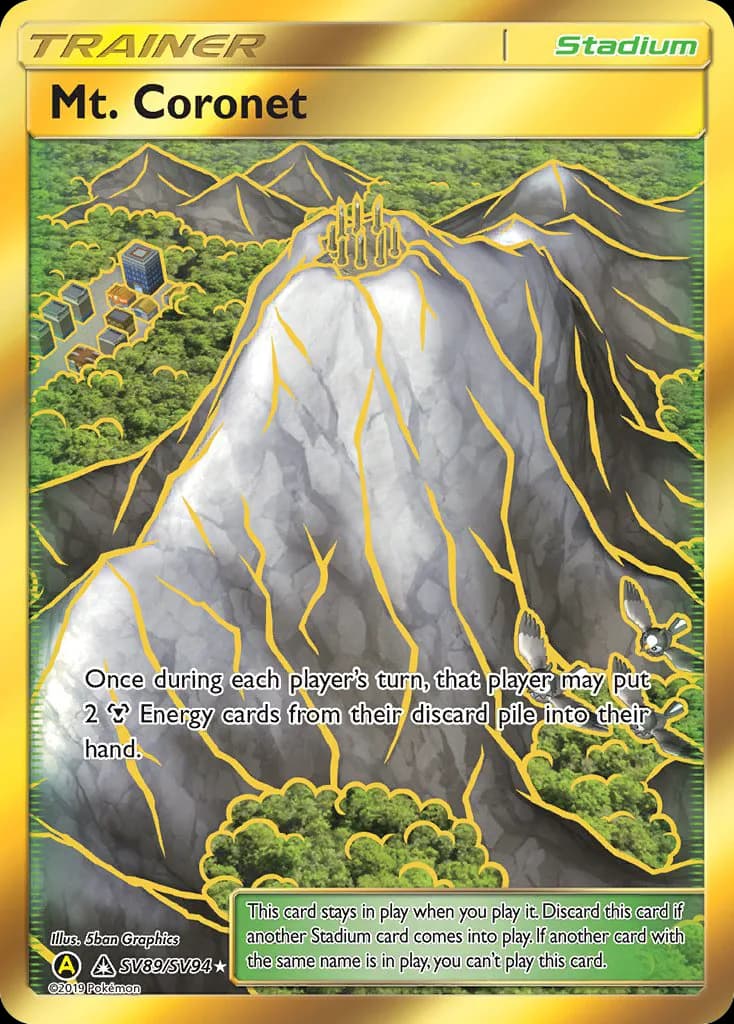 Hidden Fates Mt. Coronet card front, SV89/SV094