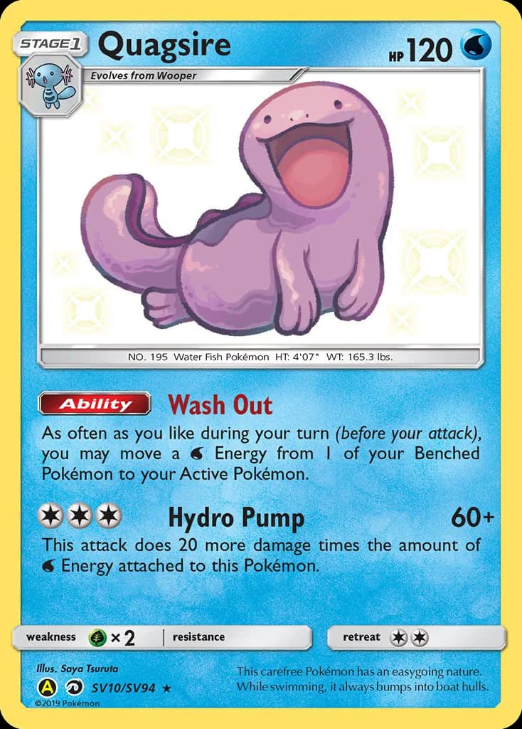 Quagsire card front, Hidden Fates SV10/SV094