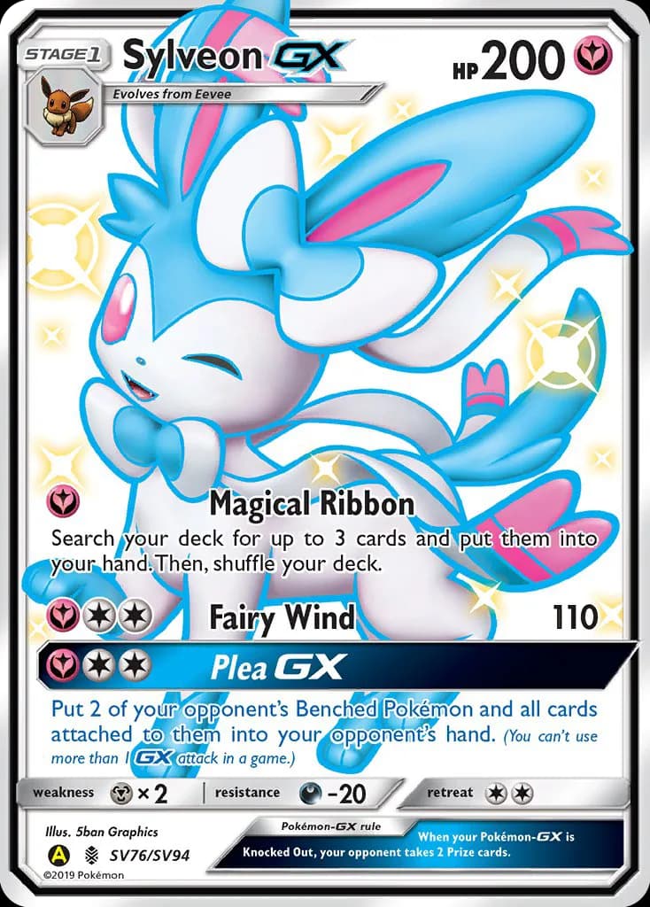 Sylveon-GX card front, Hidden Fates SV76/SV094