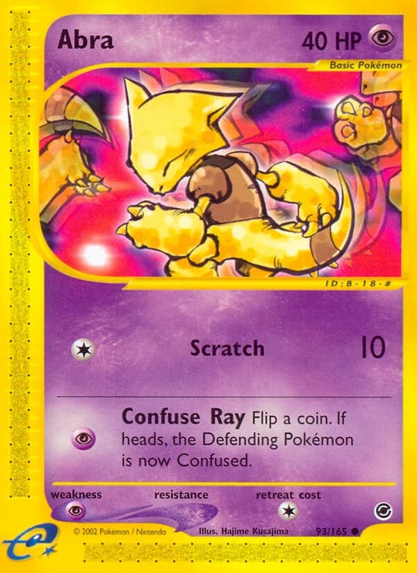 Abra, Expedition Base Set 93/165, English standard printing card front
