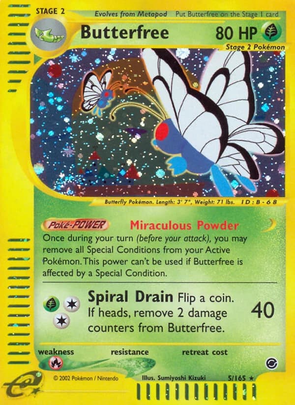 Butterfree, Expedition Base Set 5/165, English standard printing card front