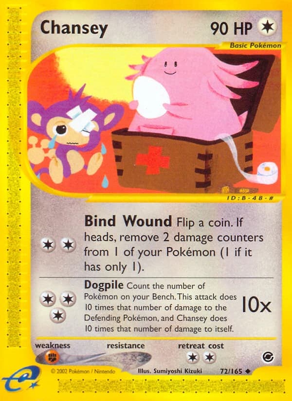 Chansey, Expedition Base Set 72/165, English standard printing card front