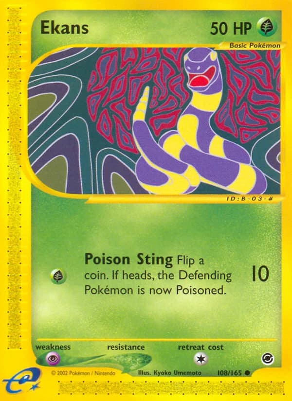 Ekans, Expedition Base Set 108/165, English standard printing card front