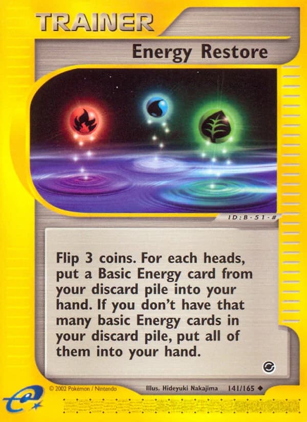 Energy Restore, Expedition Base Set 141/165, English standard printing card front