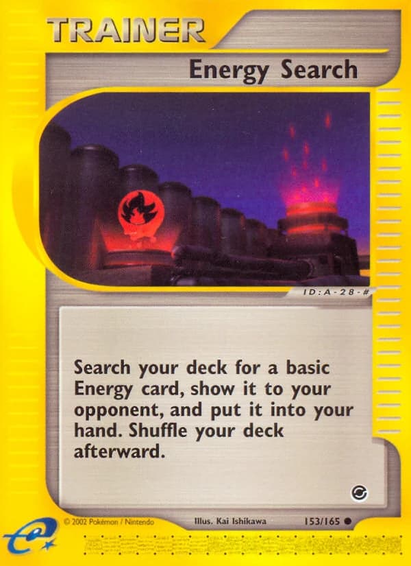 Energy Search, Expedition Base Set 153/165, English standard printing card front
