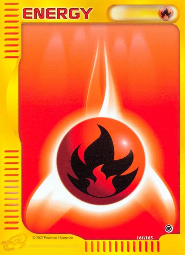 Fire Energy, Expedition Base Set 161/165, English standard printing card front
