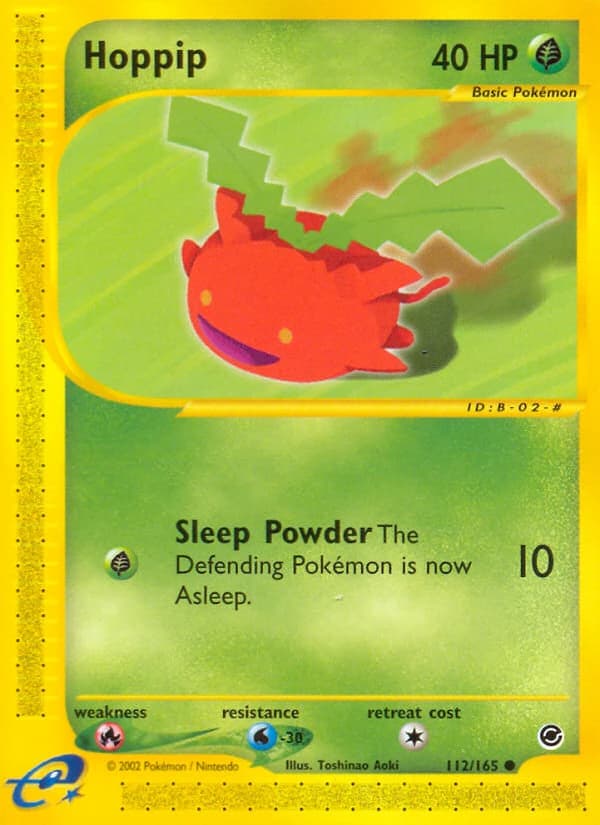 Hoppip, Expedition Base Set 112/165, English standard printing card front
