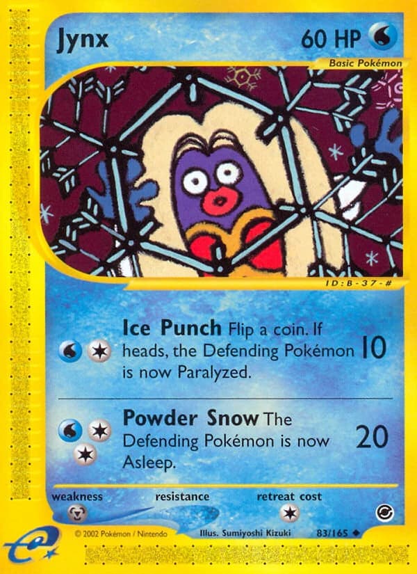Jynx, Expedition Base Set 83/165, English standard printing card front