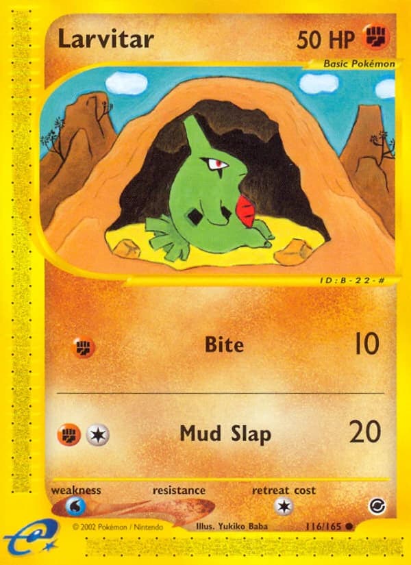 Larvitar, Expedition Base Set 116/165, English standard printing card front