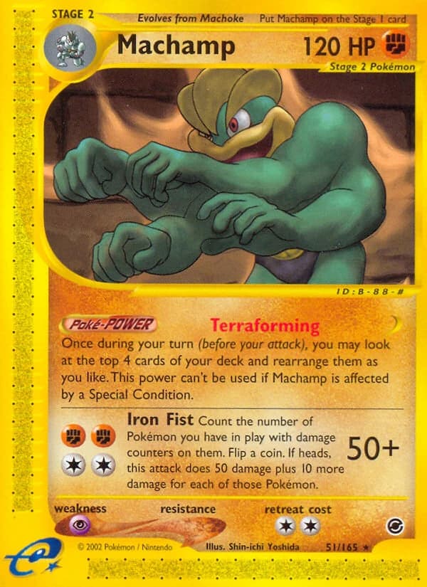 Machamp, Expedition Base Set 51/165, English standard printing card front