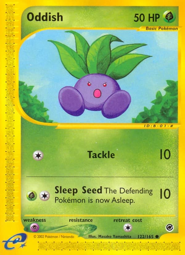 Oddish, Expedition Base Set 122/165, English standard printing card front