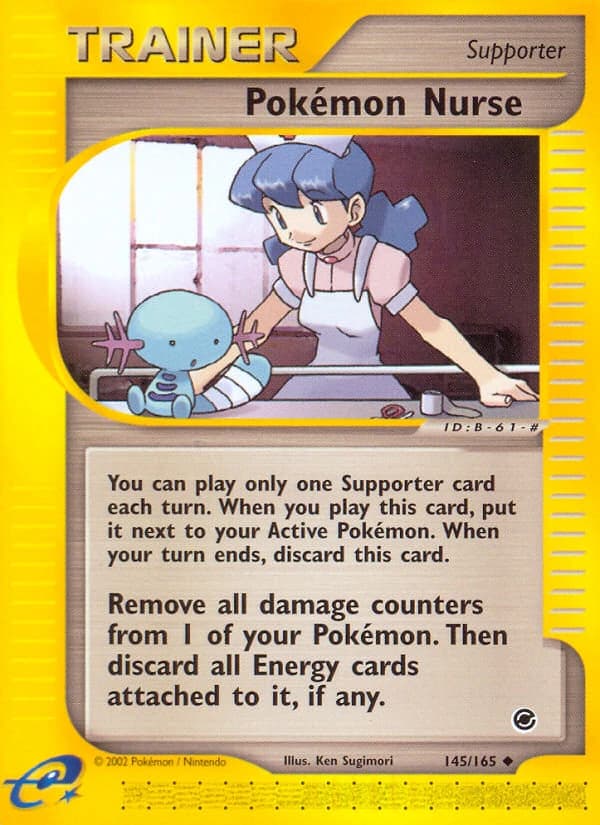Pokémon Nurse, Expedition Base Set 145/165, English standard printing card front