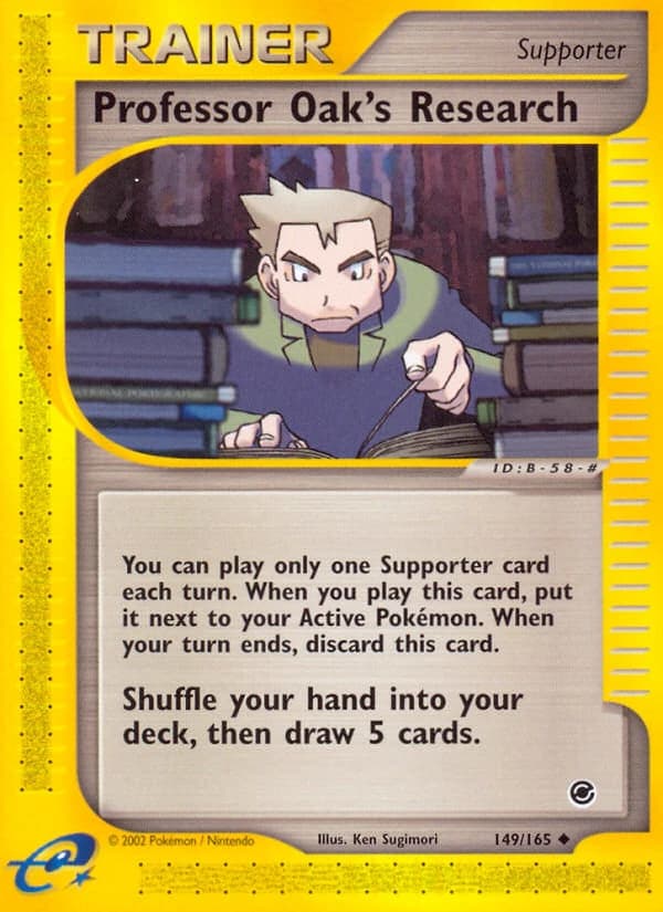 Professor Oak's Research, Expedition Base Set 149/165, English standard printing card front