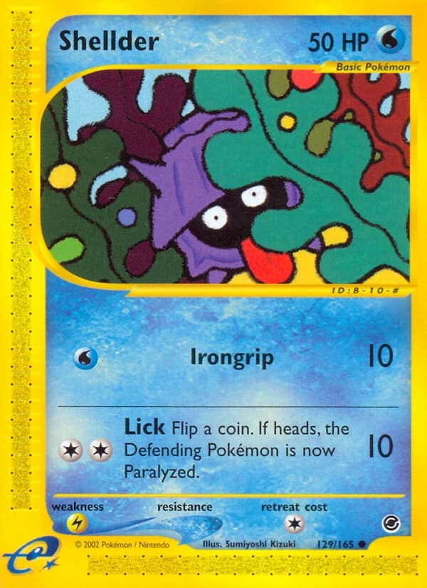 Shellder, Expedition Base Set 129/165, English standard printing card front