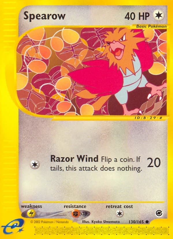 Spearow, Expedition Base Set 130/165, English standard printing card front