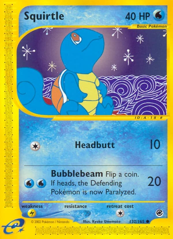 Squirtle, Expedition Base Set 132/165, English standard printing card front